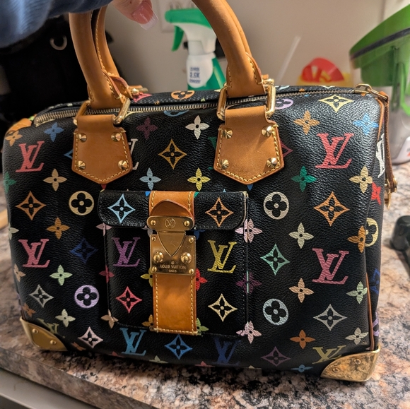 Louis Vuitton x Takashi Murakami Multicolore Speedy 30 (Noir) - Picture 2 of 8